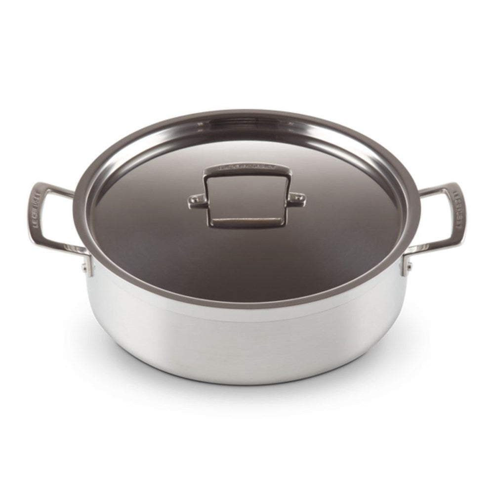 Le Creuset 3 Ply Stainless Steel Sauteuse with Lid - 28cm