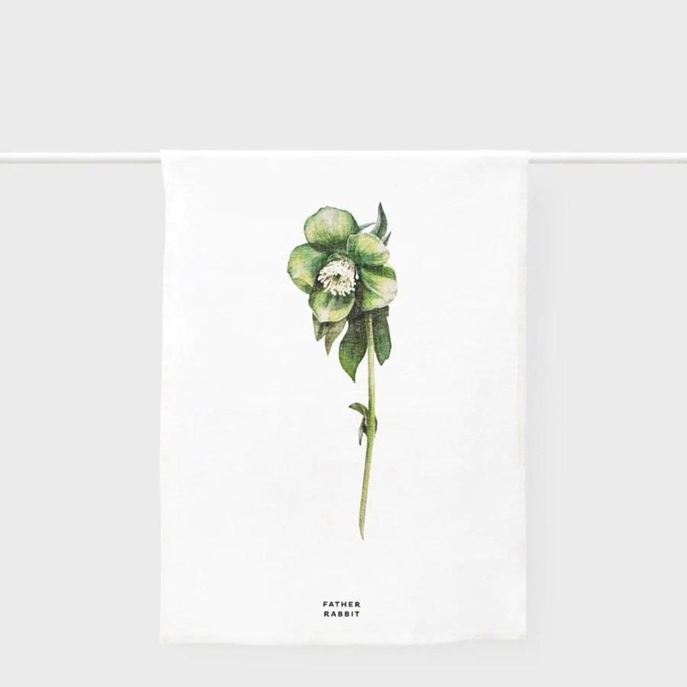 Father Rabbit Tea Towel - Hellebore