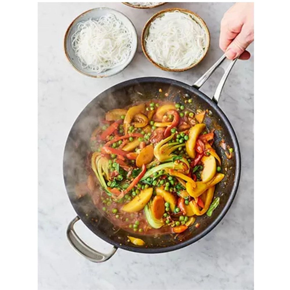 Jamie Oliver Cooks Classic Induction Hard Anodised Wok - 30cm