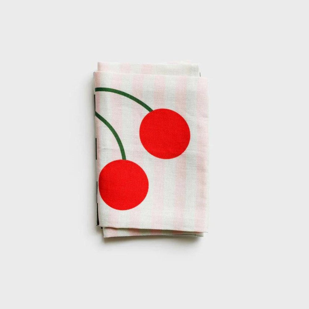 Lettuce Tea Towel - Cherry Large Stripe