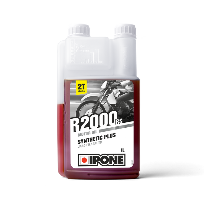 Bidon doseur 1L R2000 RS huile moteur pour motos 2 temps ipone