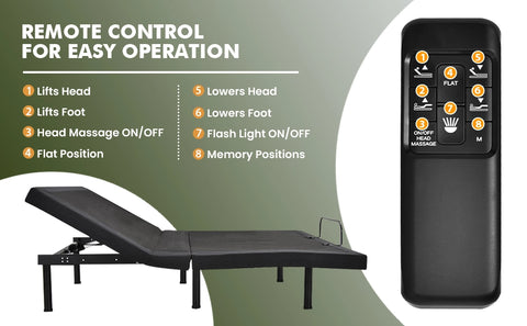 Remote Control of Adjustable Bed with Massage