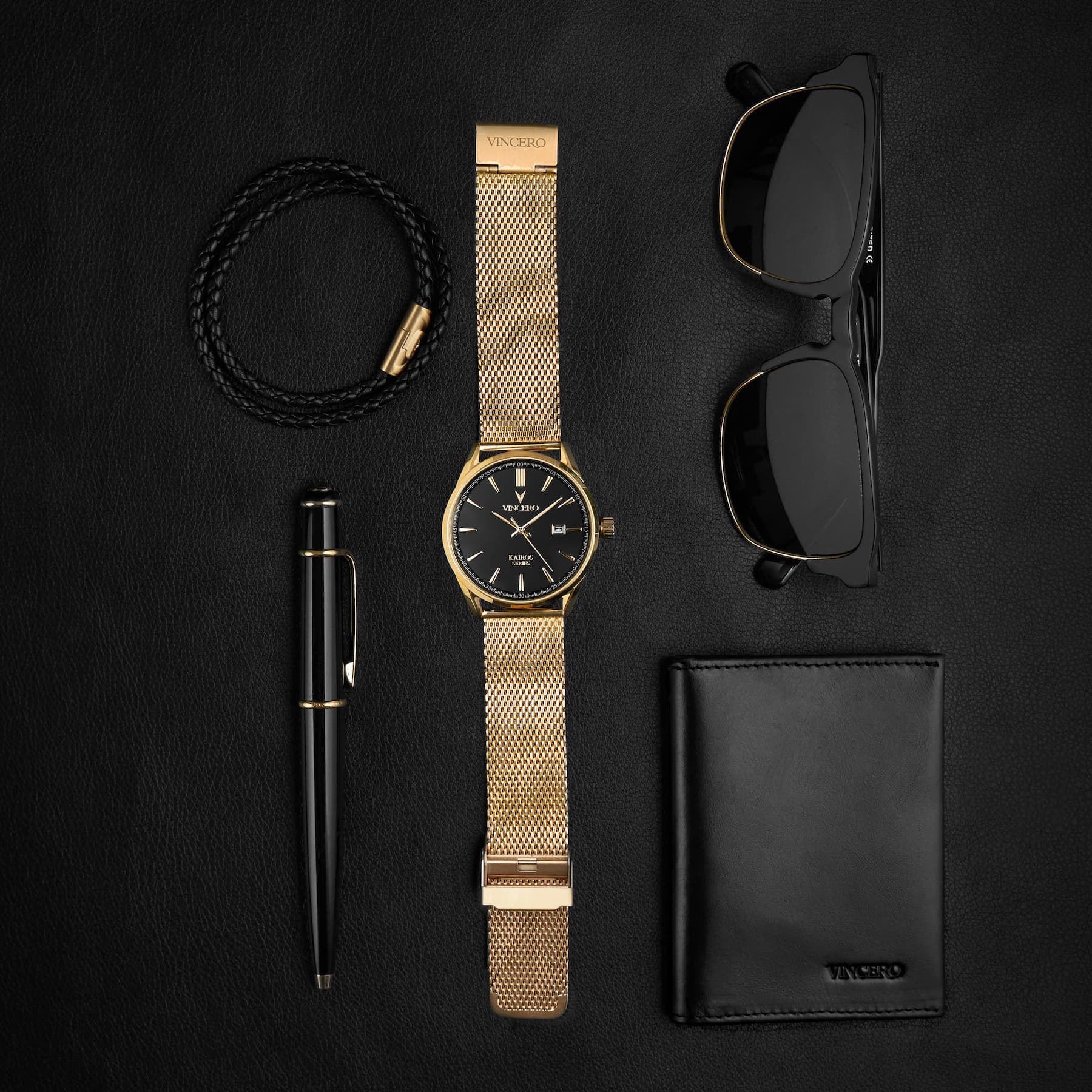 Men's Black and Gold Watch, Vincero Watches