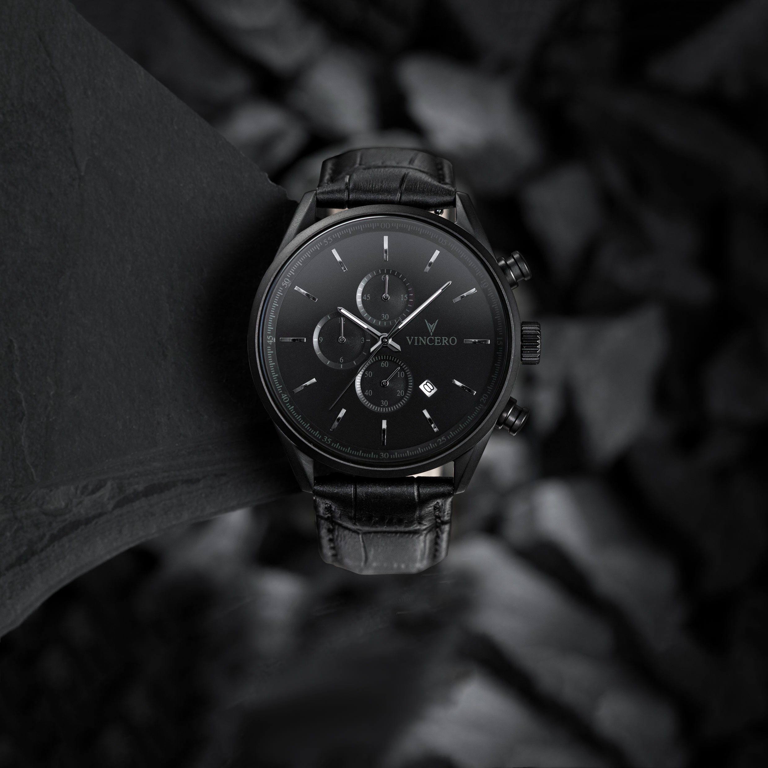 Men’s 40MM Chronograph - Matte Black | Vincero Watches