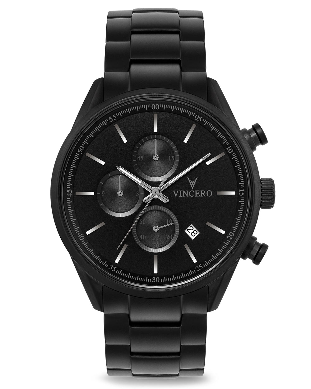 Men’s 40MM Chronograph - Matte Black Steel | Vincero Watches