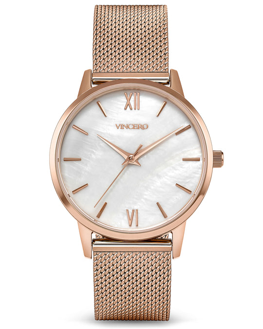 Linjer Women's Petite Watch - Rose Gold/Mocha