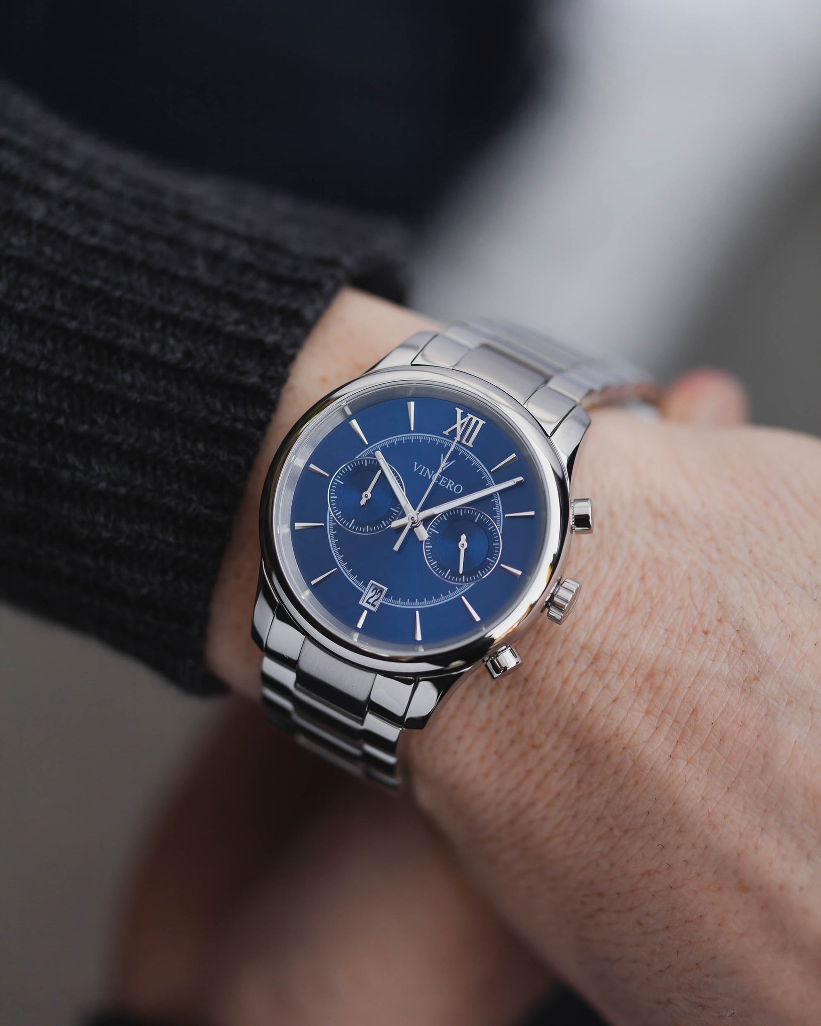 Men’s Bellwether Chronograph - Blue + Steel | Vincero Watches