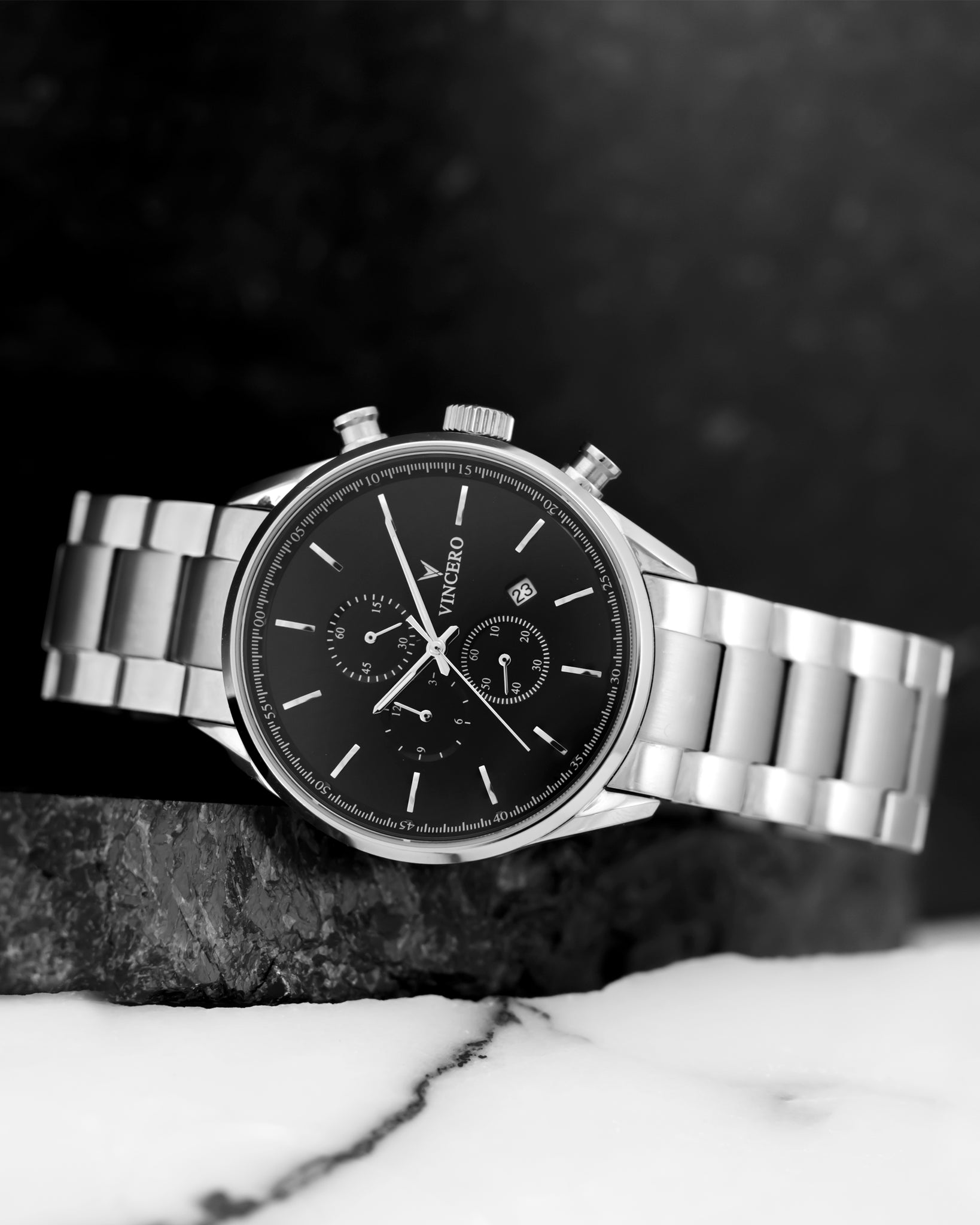 Men’s Chronograph - Black/Silver Steel | Vincero Watches