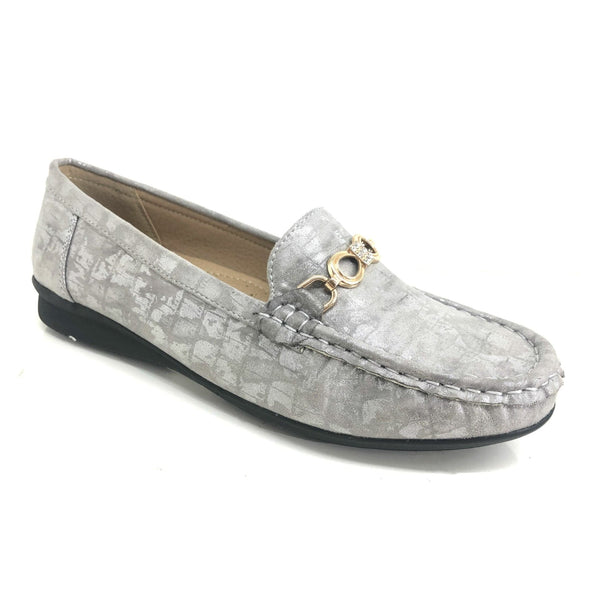 Ladies Buckle and Diamante Detail Loafers | The Shoe Warehouse - LB ...