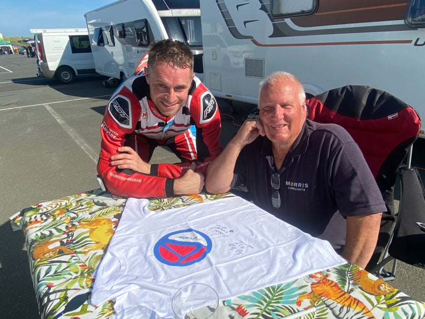 Blog-Veryard Team manager Graham with Racer Ant Hart