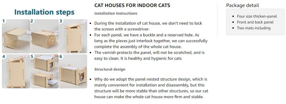 Cat House Thicken Wood Indoor Cat Shape Door-01