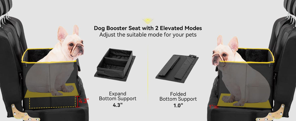 PETSFIT Dog  Car Booster Seat  for Medium Dogs with 2 Clip-On Safety Leashes-01