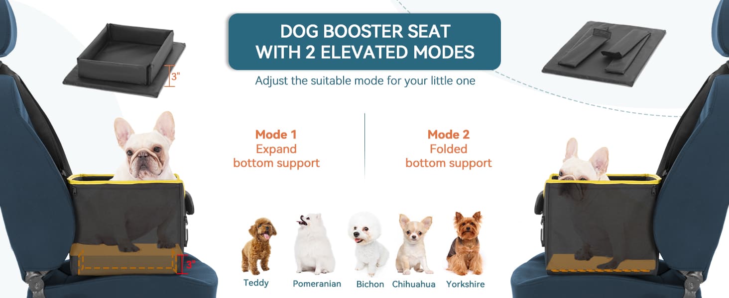 PETSFIT Dog Car booster Seats for Small Dogs Puppy Stable Pet Car Seat Detail-05