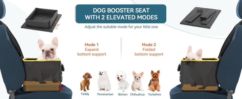PETSFIT Dog Car booster Seats for Small Dogs Puppy Stable Pet Car Seat Detail-05