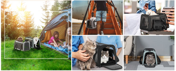 Petsfit-Tragetasche, von Fluggesellschaften zugelassen, weiche Hundetragetasche, Katzentragetasche, leicht und zusammenklappbar, für mehrere Verwendungsszenarien