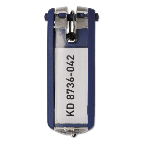 Key Tags For Locking Key Cabinets, Plastic, 1 1-8 X 2 3-4, Dark Blue, 6-pack