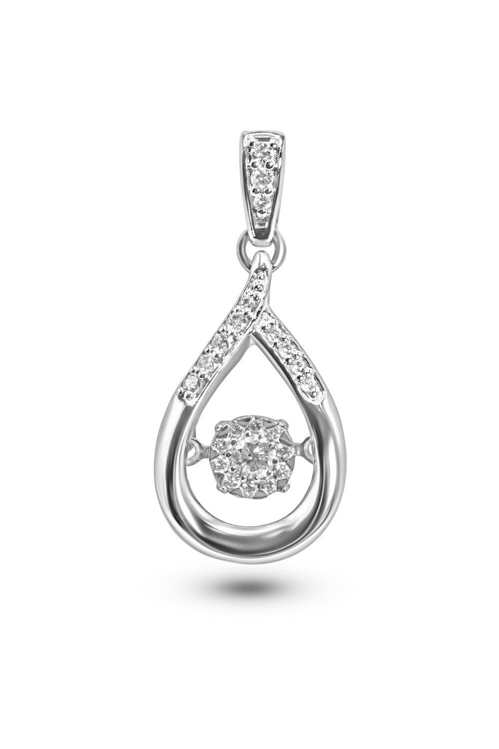 Blue And White Lab-Grown Diamond 14kt White Gold Dancing Pendant 1.25ctw -  118W8BA | JTV.com