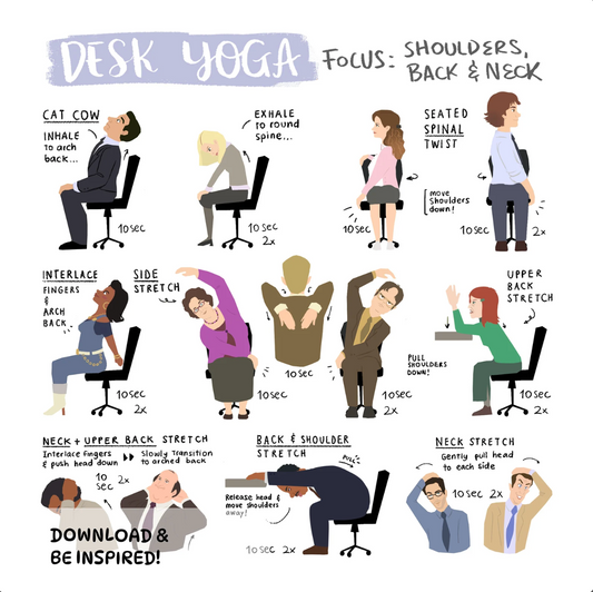 Desk Yoga Focus on Shoulders, Back, and Neck Chair Yoga Office