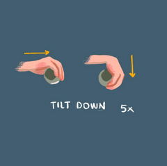 tilt down with ball for carpal tunnel