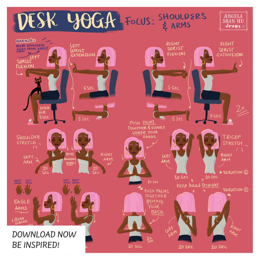 Desk Yoga Focus on Shoulders, Back, and Neck Chair Yoga Office