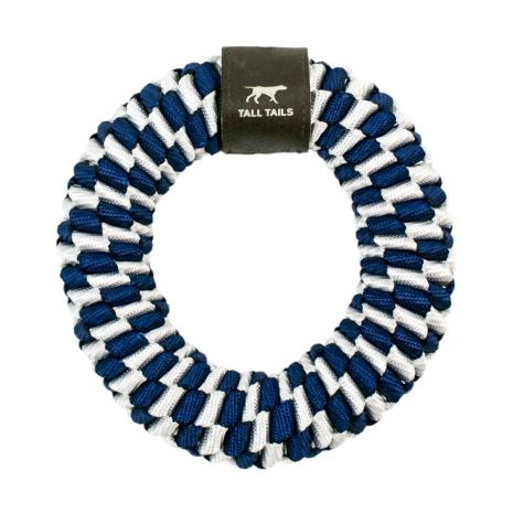 Tall Tails Navy Braided Ring Toy