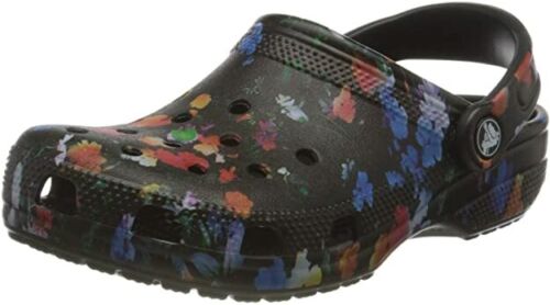 Crocs Women's or Men's Classic Printed Floral Clog Black Multi Sandal –  CYBER CAFE DAMARIS