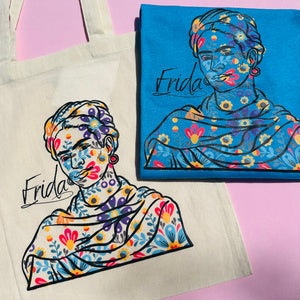 Frida Lightweight Tote Bag 100% Cotton - DulceSistersCreations