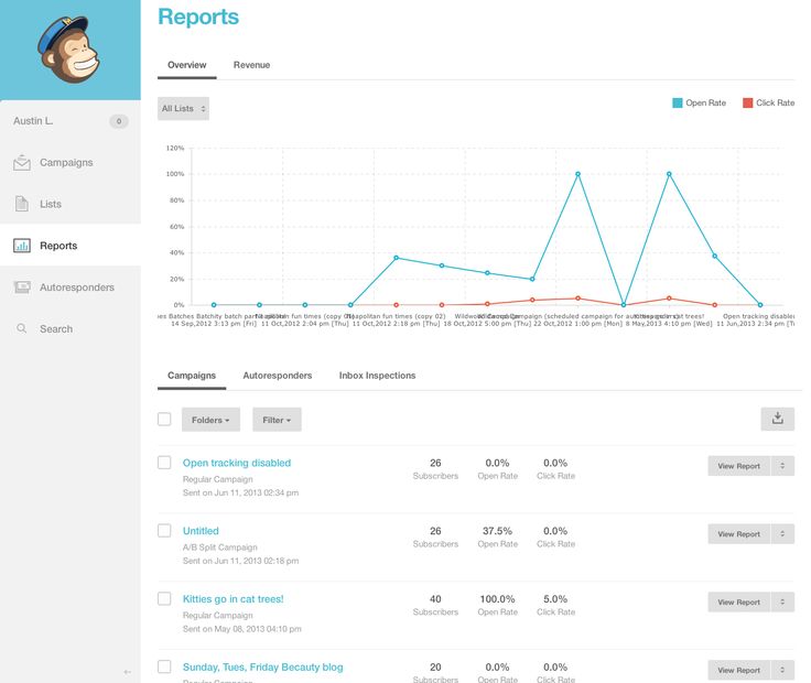 Mailchimp reporting, Mailchimp Campaign Reports, Mailchimp Performance Reporting