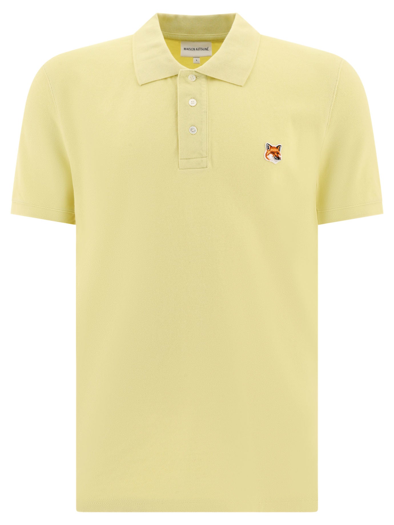 Maison Kitsuné Fox Head Polo Shirts In Yellow