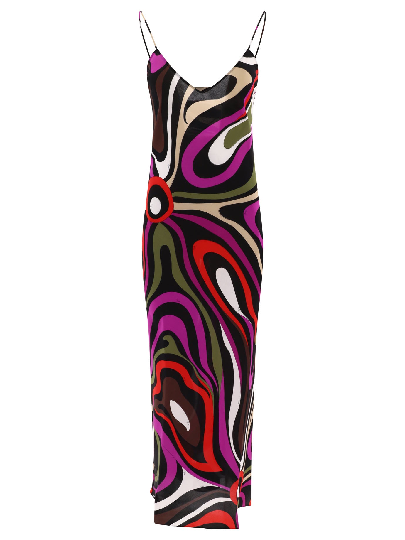 Emilio Pucci Marmo-print Silk Dress Dresses In Multi