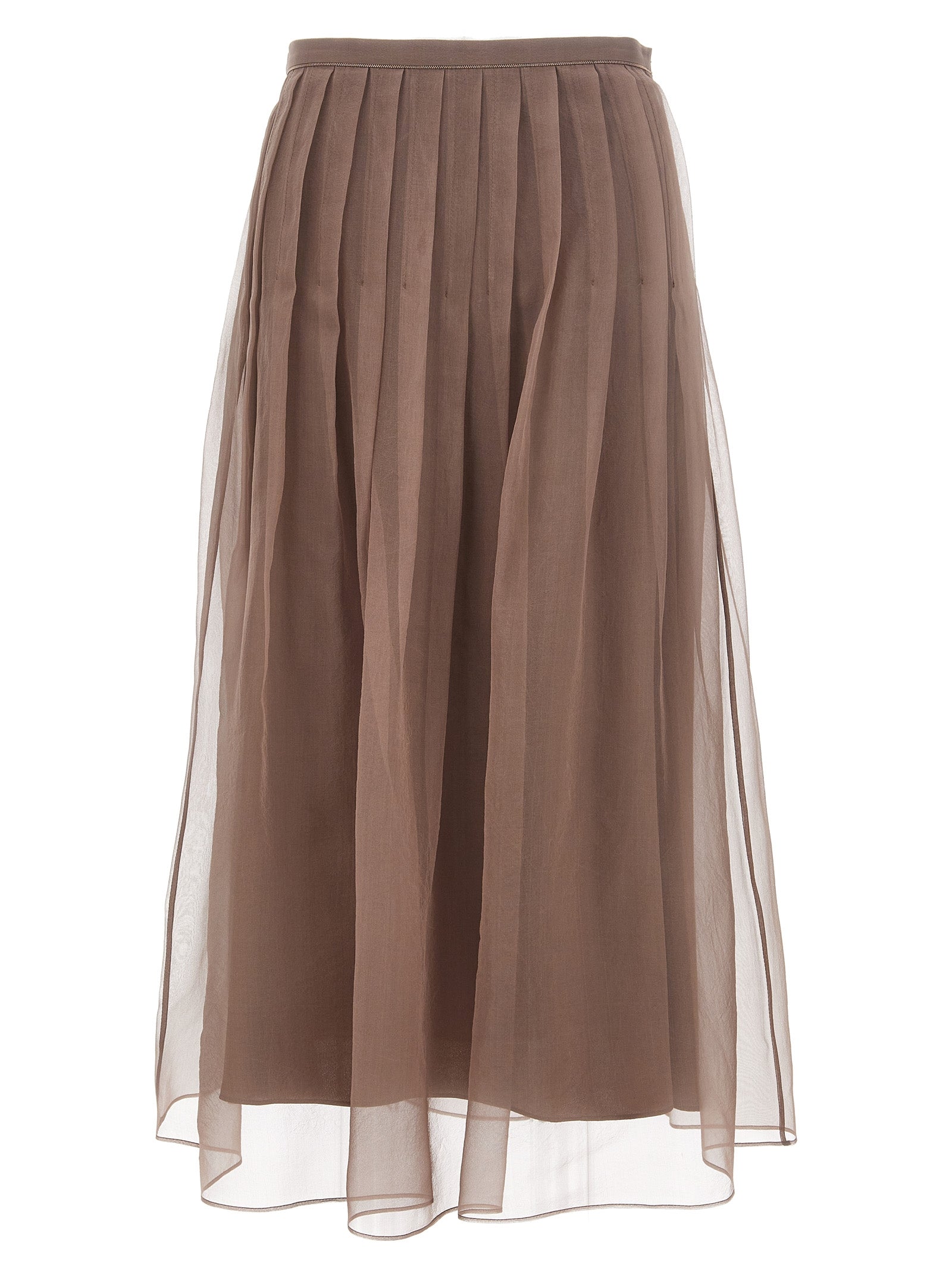 Brunello Cucinelli Tulle Skirt Skirts In Brown
