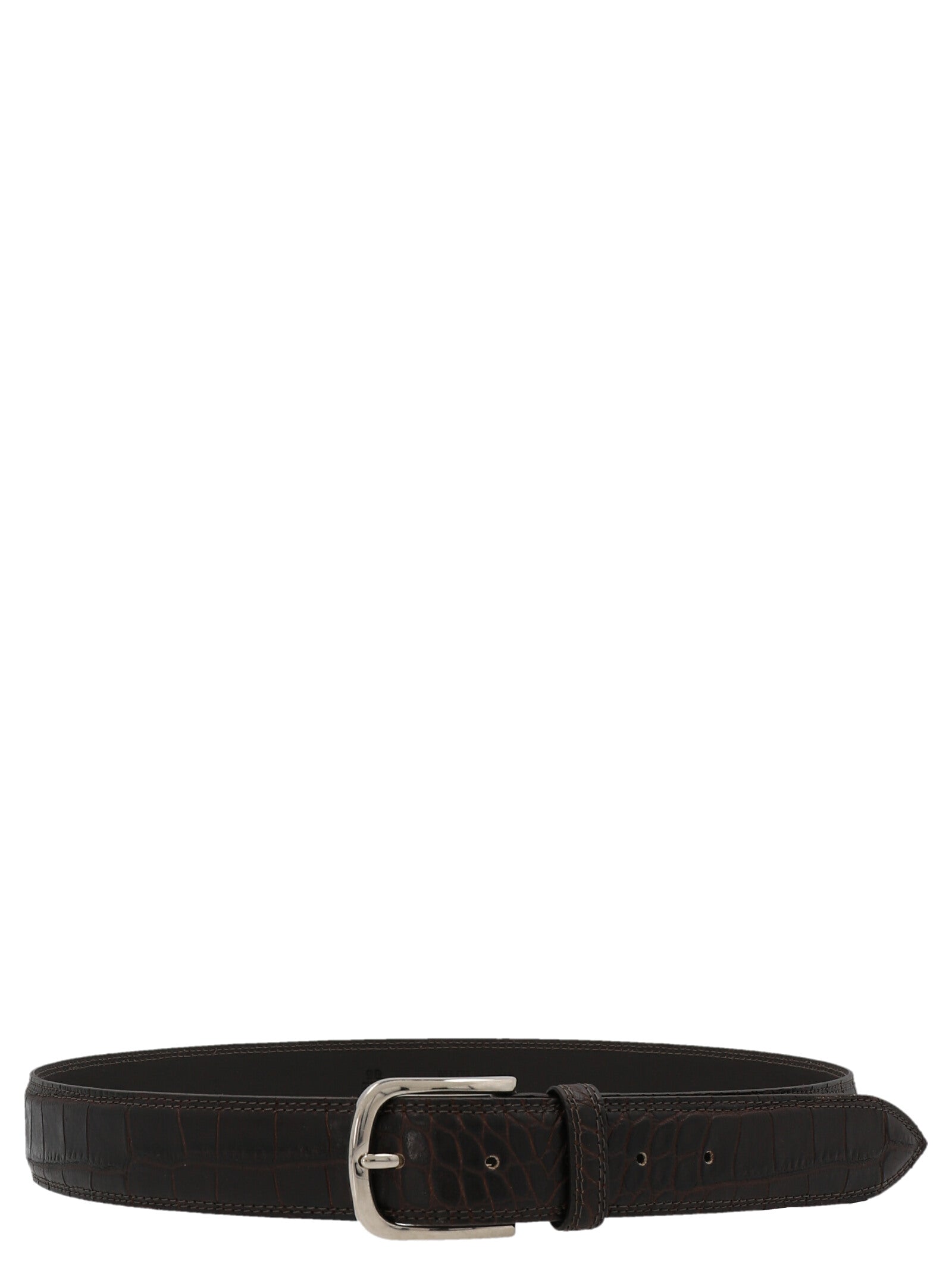 Andrea D'amico Croc Print Belt In Brown