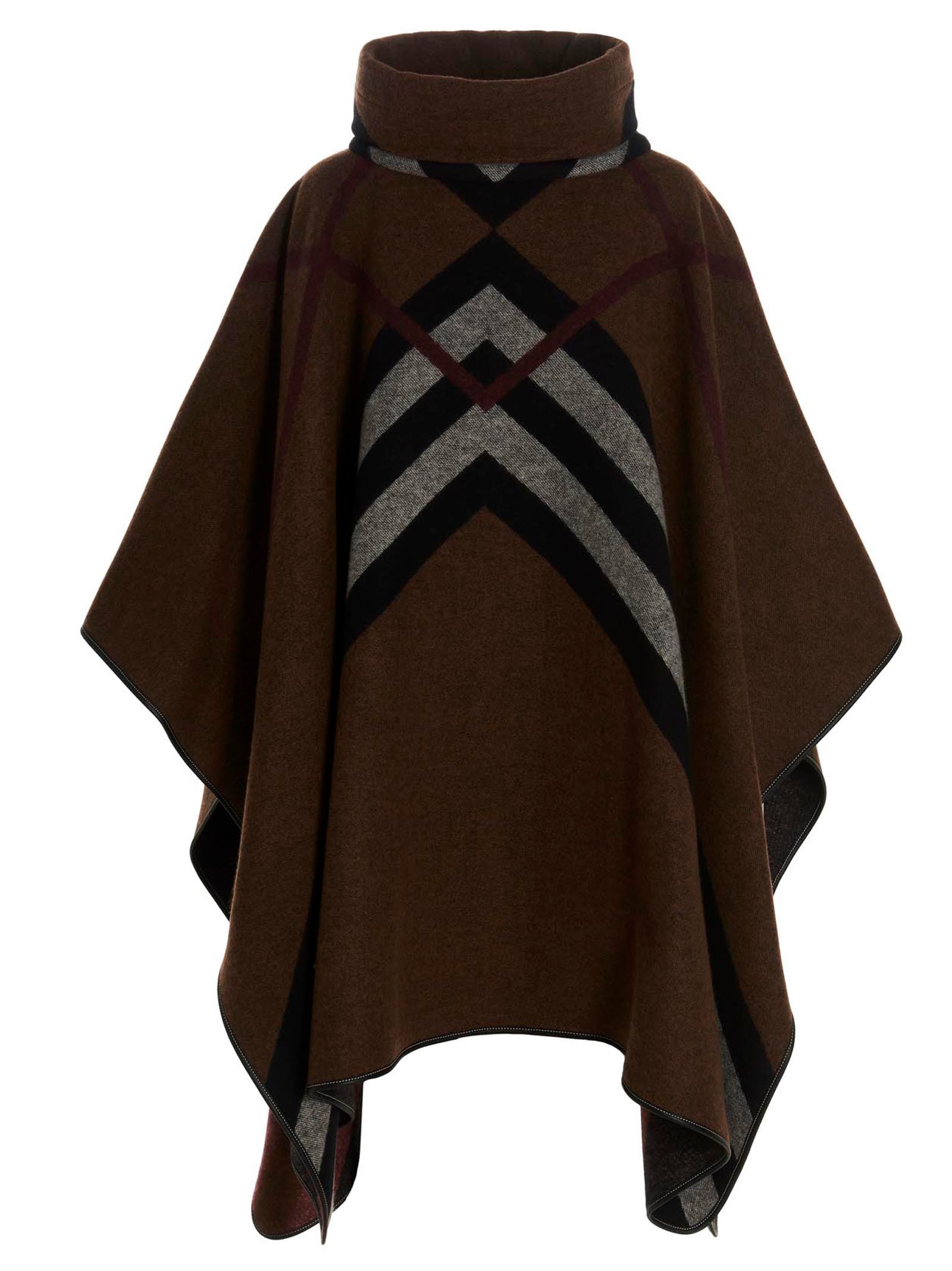 Burberry 'wootton' Poncho In Brown