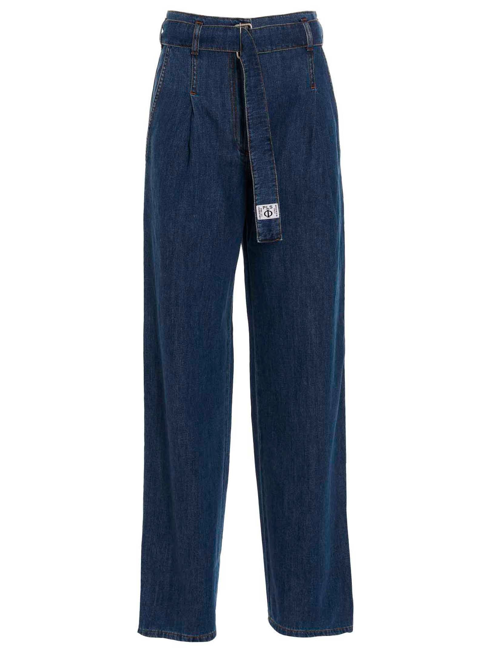 Shop Philosophy Jeans With Front Pleats In Blue