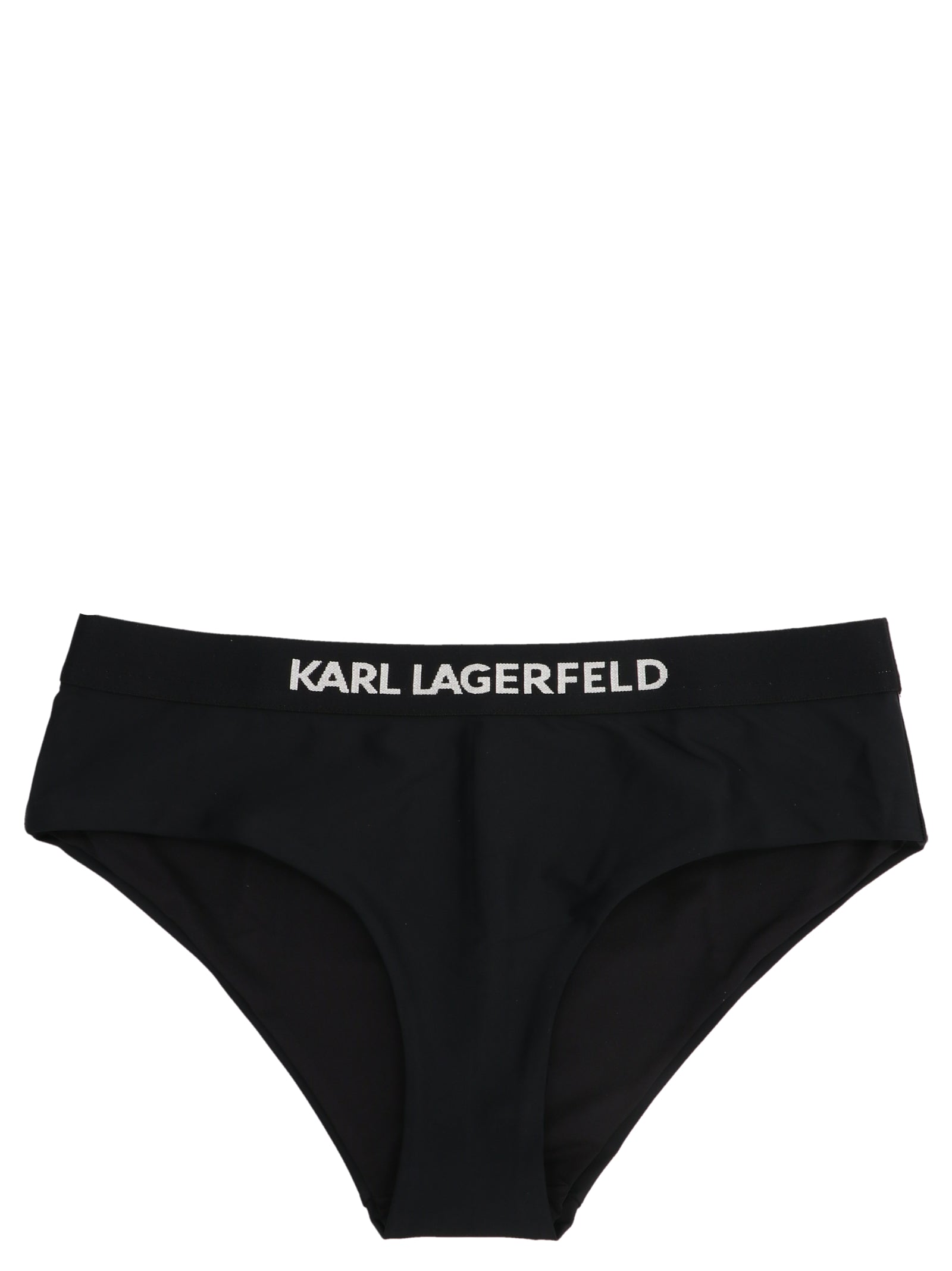 Karl Lagerfeld 'karl' Logo Bikini Bottom In Black