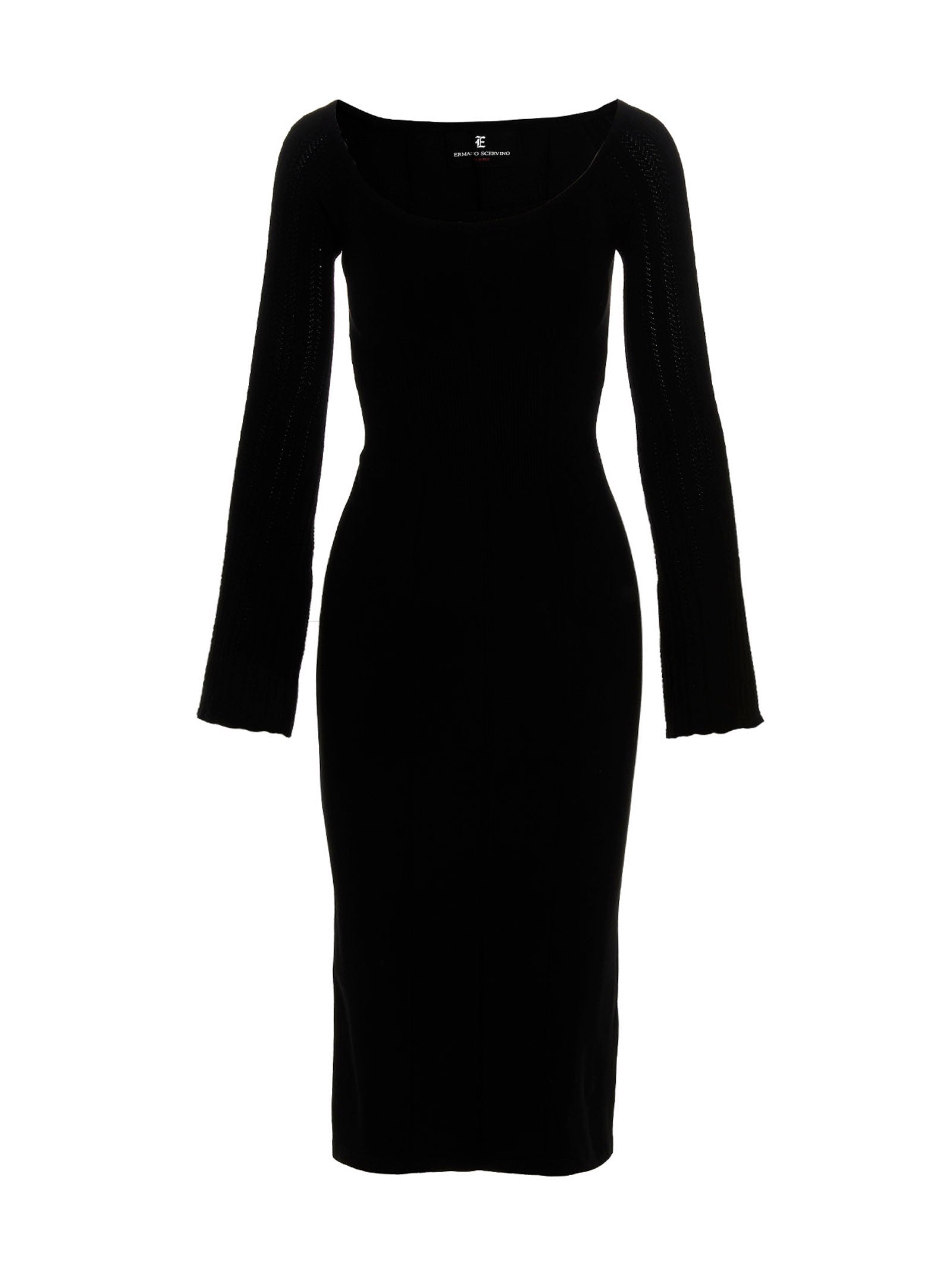 Ermanno Scervino Knitted Midi Dress In Black