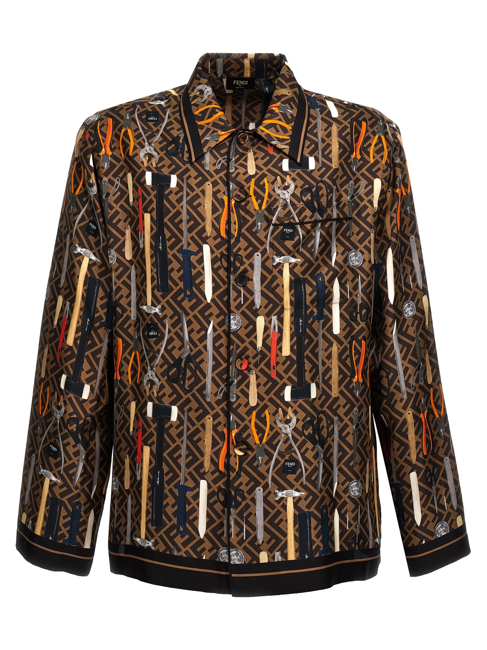 Shop Fendi Tools Shirt, Blouse In Brown