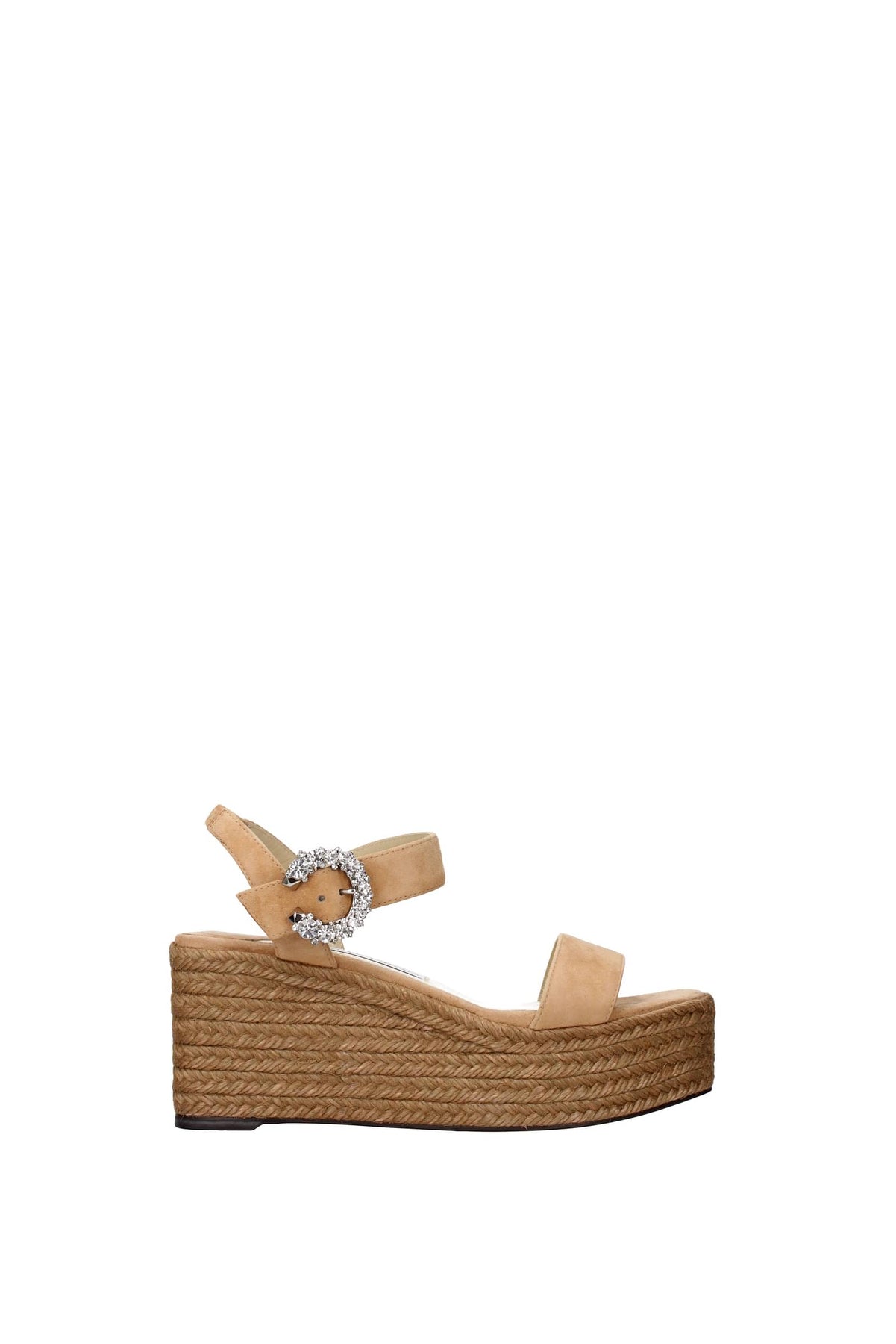 JIMMY CHOO WEDGES MIRABELLE SUEDE BEIGE CARAMEL