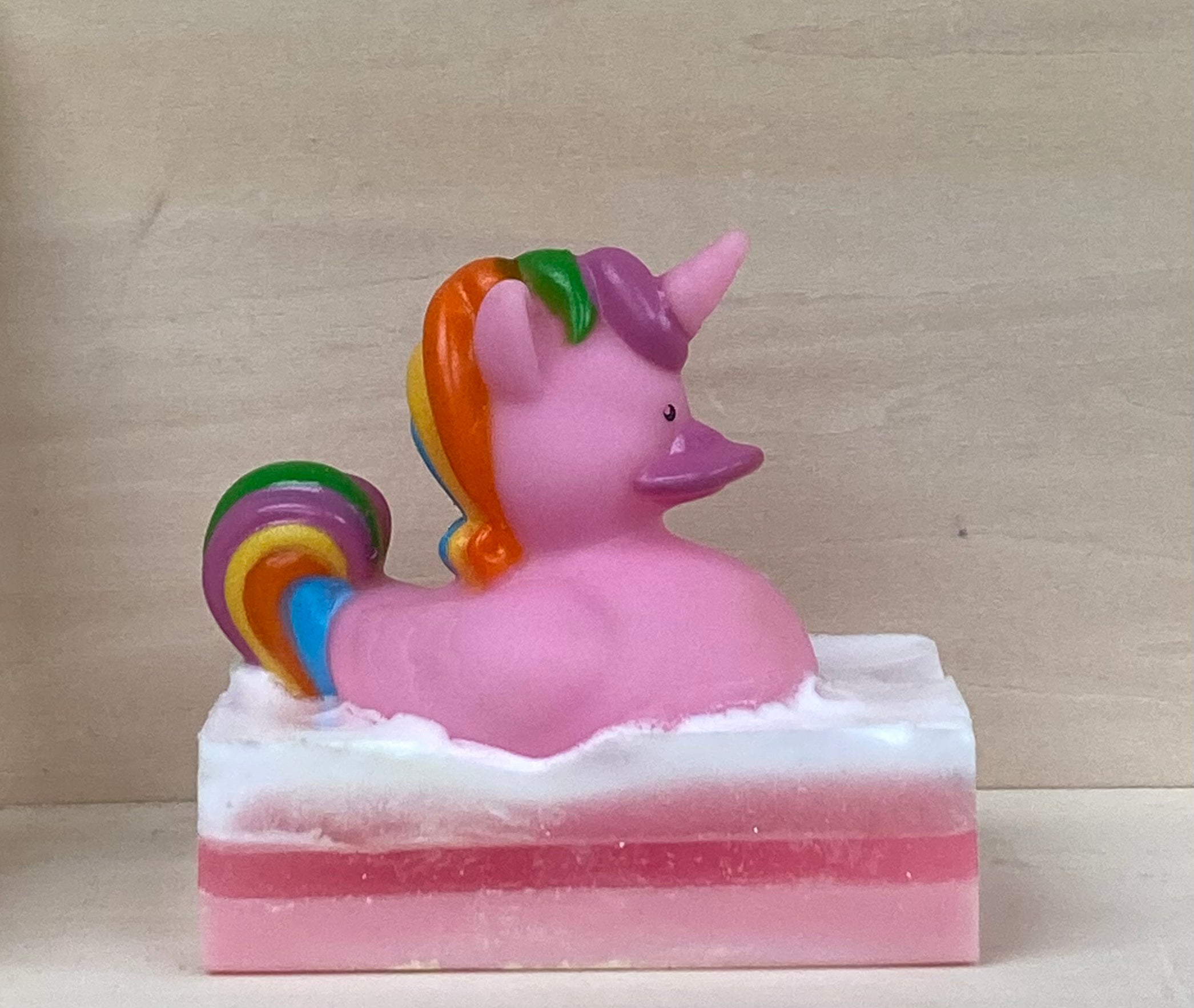 Unicorn Rubber Duck on Glow-in-the-Dark Bubble Gum Shea Butter & Glycerin Soap