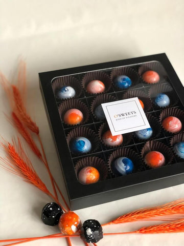 Artisan chocolates in a box. Photo by Olenka Pasichnyk.