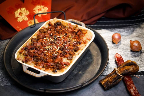 Baking dish with a freshly baked casserole. Photo by SimplyArt4794.