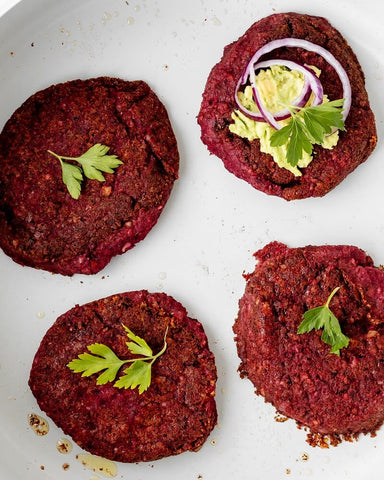 Cook these lentil patties without oil in the Cosmo Pan for a healthier meal prep.