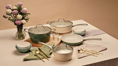 Cosmic Cookware's ceramic non-stick cookware comes in stunning designs and colours.