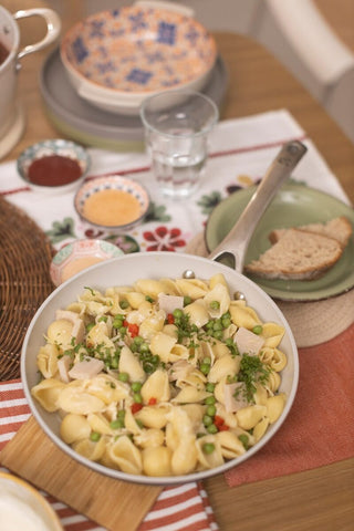 Stir frying a pasta dish is possible even with a frying pan.