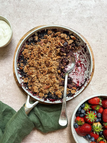 Healthy Berry Crumble recipe that is Gluten-Free and Dairy Free
