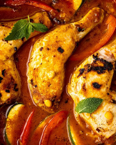 To make this recipe a healthier one, you can substitute chicken legs for skinless chicken breasts.