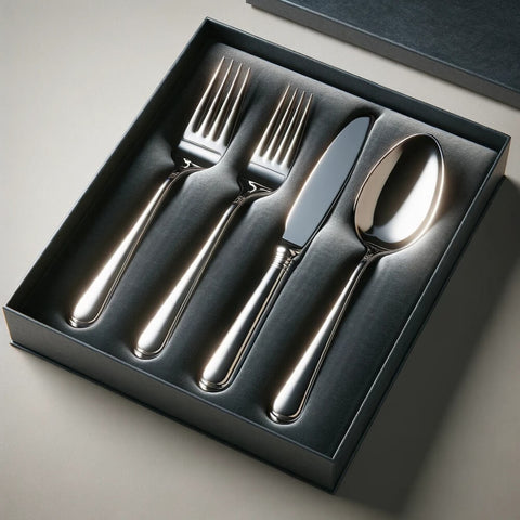 Stainless Steel cutlery in a gift box.
