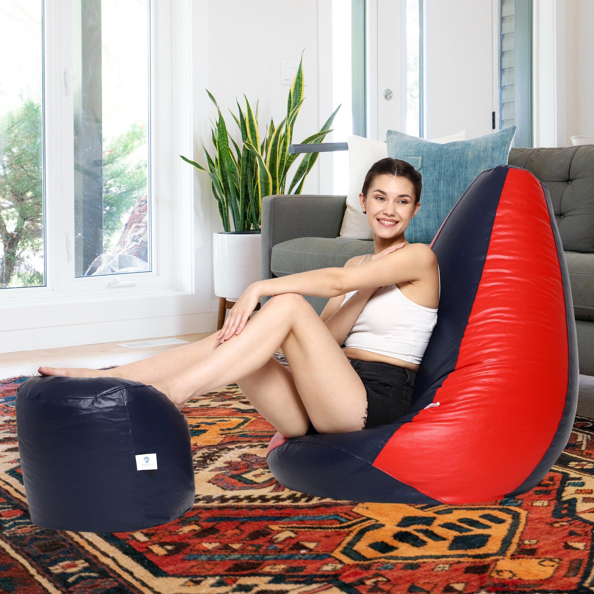 Container Door Ltd | Vintage Beanbag Chair & Ottoman Set