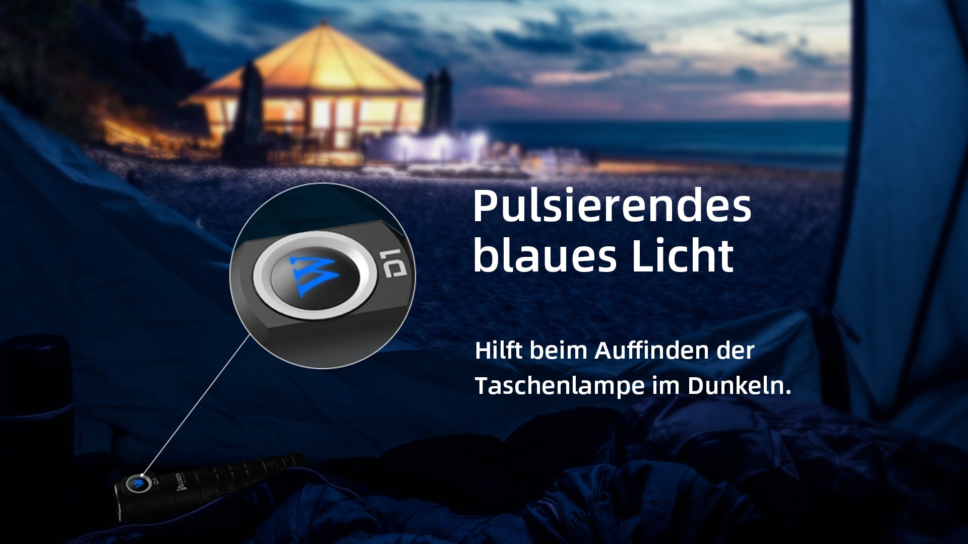 Pulsierendes blaues Licht