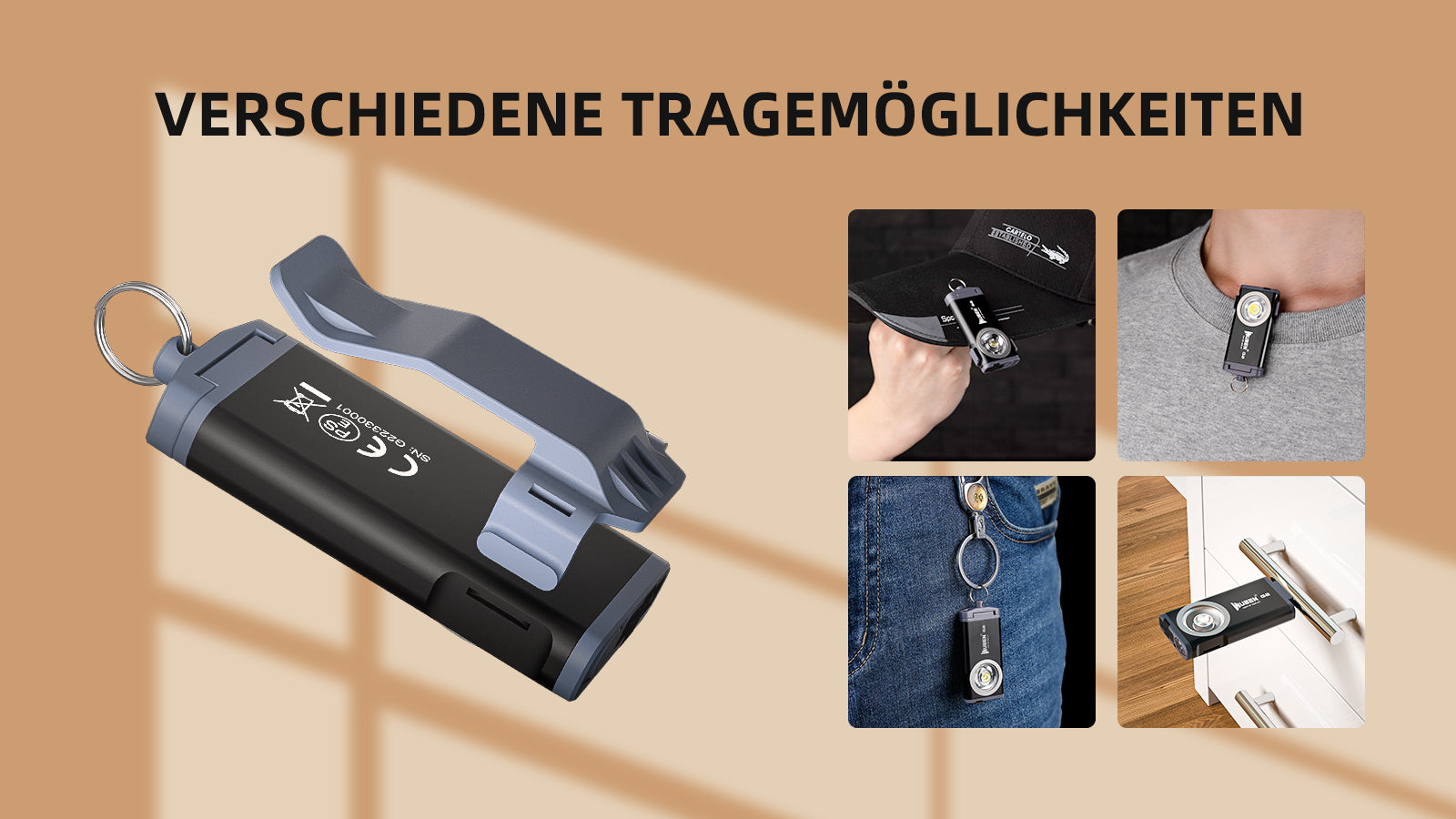 VERSCHIEDENE TRAGEMOGLICHKEITEN